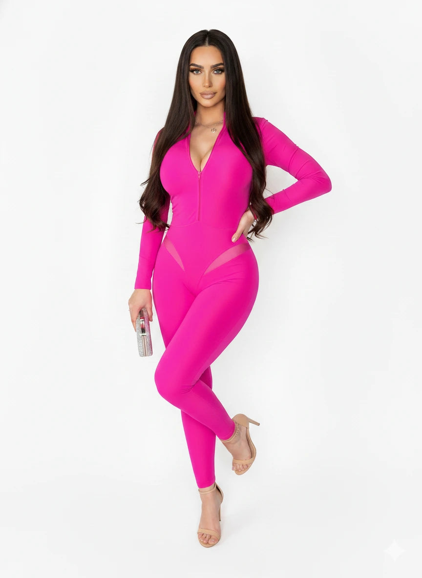 Jumpsuit Dama Trendy cu Guler Tunica