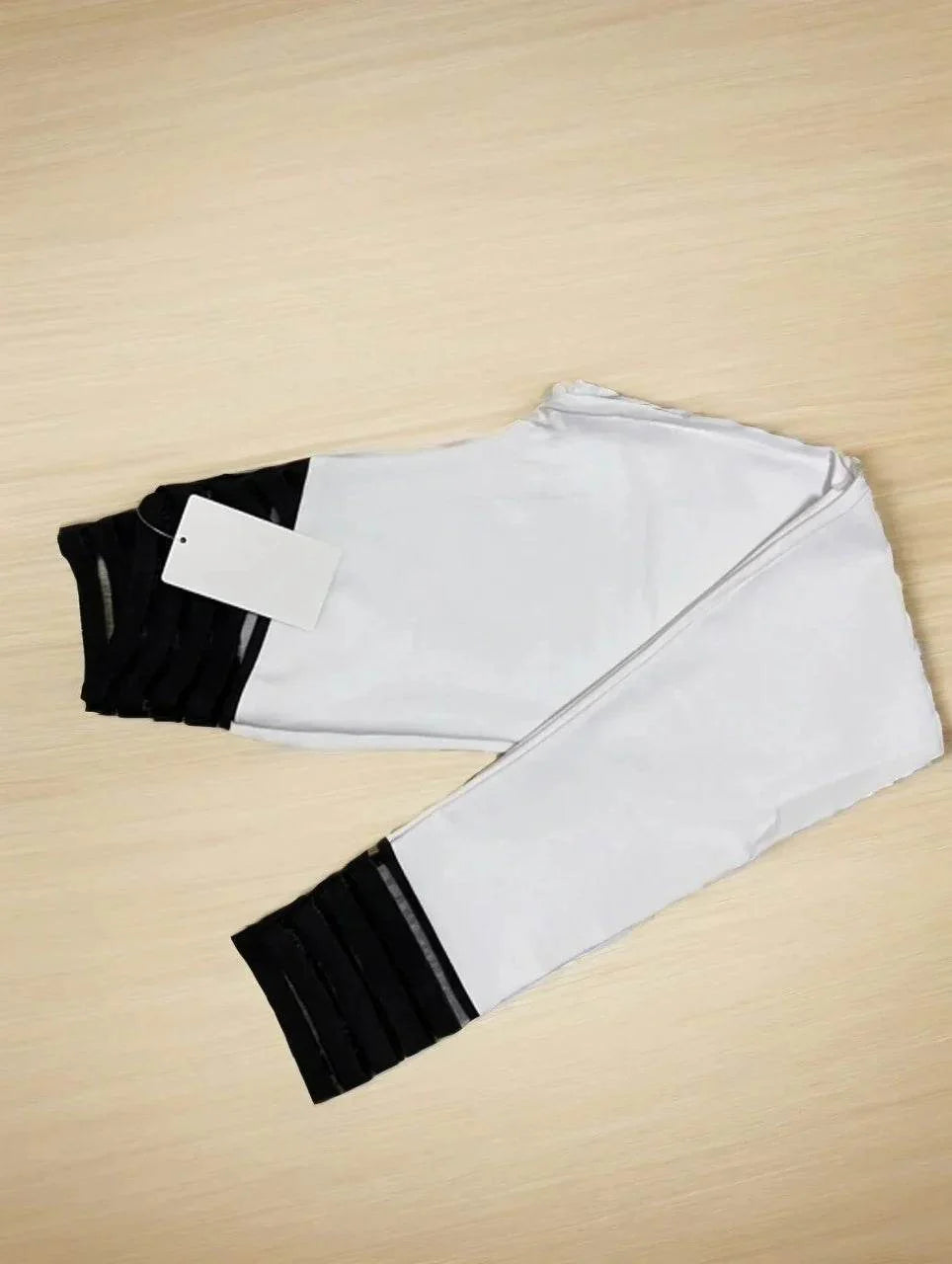 Colanți Modelatori Albi din Lycra | Colanți Sport Dama cu Push Up și Bandă Lată