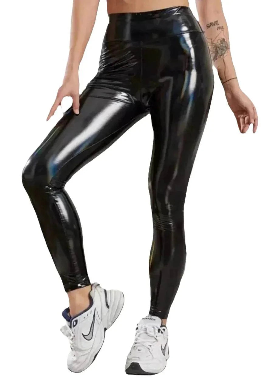 Colanți din Latex cu Talie Înaltă | Colanți Termici Dama cu Captușeală