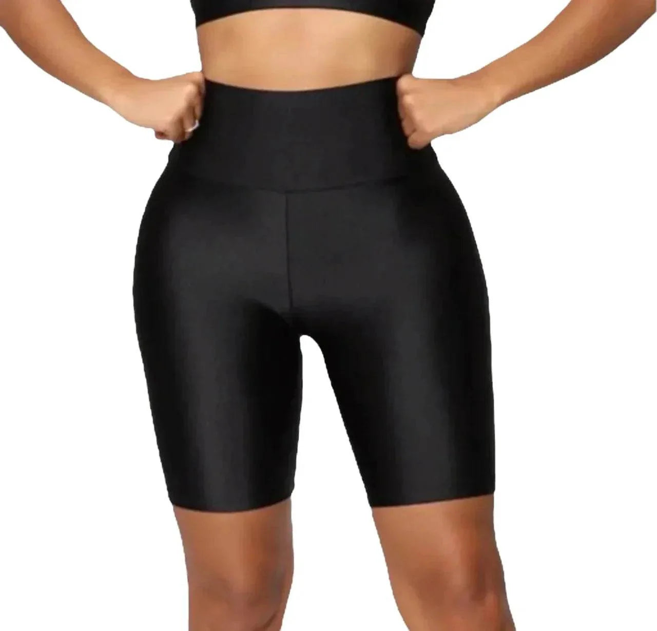 Colanți Scurți cu Talie Înaltă din Lycra | Colanți Modelatori Dama cu Efect Push Up